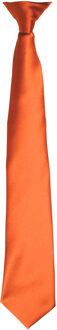 Premier Kleuren Heren Satin Clip Tie (Oranje) - maat