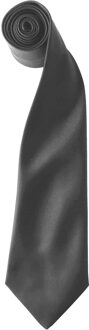 Premier Kleuren Heren Satin Clip Tie (Pakket van 2) (Donkergrijs)