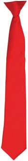 Premier Kleuren Heren Satin Clip Tie (Rood) - maat