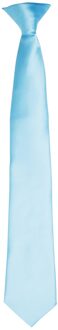 Premier Kleuren Heren Satin Clip Tie (Turquoise) - maat