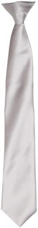 Premier Kleuren Heren Satin Clip Tie (Zilvergrijs) - One Size