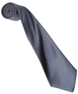 Premier Kleurencollectie satijnen stropdas Grijs