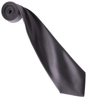 Premier Kleurencollectie satijnen stropdas Grijs