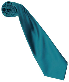 Premier Kleurencollectie satijnen stropdas Groenblauw