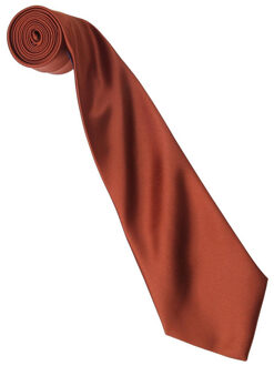 Premier Kleurencollectie satijnen stropdas Kastanjebruin