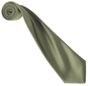 Premier Kleurencollectie satijnen stropdas Olijf