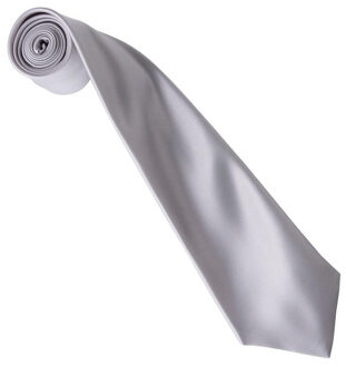 Premier Kleurencollectie satijnen stropdas Zilver