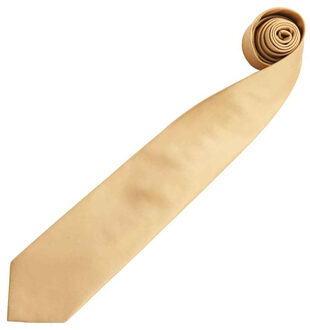 Premier Mannen 'Kleuren' Effen Mode / Zakelijke Stropdas (Goud) - maat Geel