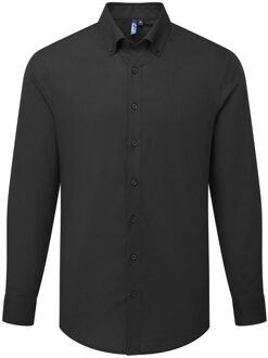 Premier Mens Supreme Oxford Langsleeve Shirt (Zwart) - XL