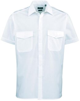 Premier Pilotenoverhemd met korte mouwen voor heren (Lichtblauw)