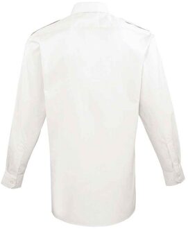 Premier Pilotenoverhemd met lange mouwen voor heren Wit - 16.5 inch