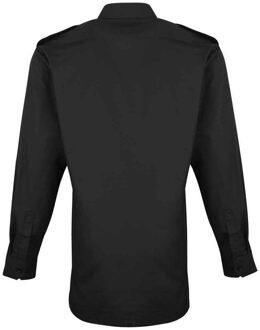 Premier Pilotenoverhemd met lange mouwen voor heren Zwart