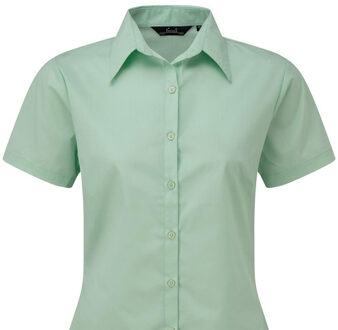Premier Popeline blouse met korte mouwen / Gewoon werkoverhemd (Aqua) Blauw - EU 36 / UK 8