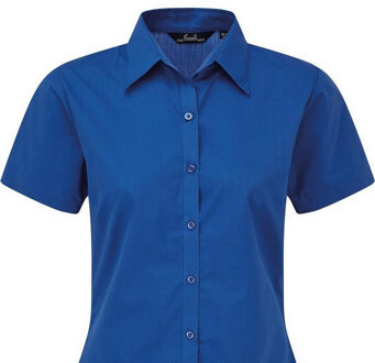 Premier Popeline blouse met korte mouwen / Gewoon werkoverhemd (Koninklijk) Blauw - EU 48 / UK 20
