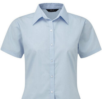 Premier Popeline blouse met korte mouwen / Gewoon werkoverhemd (Lichtblauw) - EU 52 / UK 24