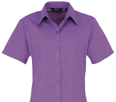 Premier Popeline blouse met korte mouwen / Gewoon werkoverhemd (Rijke Violet)