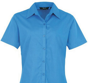 Premier Popeline blouse met korte mouwen / Gewoon werkoverhemd (Saffier)