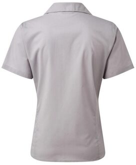 Premier Popeline blouse met korte mouwen / Gewoon werkoverhemd (Zilver) - EU 54 /UK 26