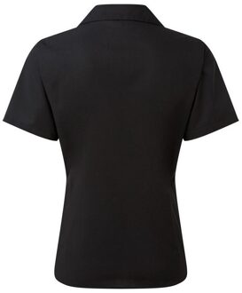 Premier Popeline blouse met korte mouwen / Gewoon werkoverhemd (Zwart) - maat
