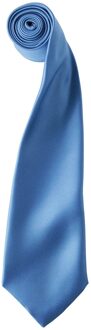 Premier Satijnen stropdas voor volwassenen (Middenblauw) - maat