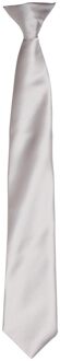 Premier Satijnen stropdas voor volwassenen (Zilver) - maat