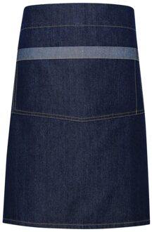 Premier Taille schort voor volwassenen (Indigo Denim) Indigoblauw