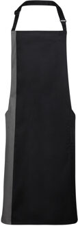 Premier Uniseks Contrast Werkkleding Schort (Pack of 2) (Zwart/ Donkergrijs) Zwart/Donkergrijs - One Size