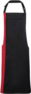 Premier Uniseks Contrast Werkkleding Schort (Pack of 2) (Zwart / Rood) Zwart/rood