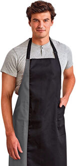 Premier Uniseks Contrast Werkkleding Slabberschort (Zwart/ Donkergrijs) Zwart/Donkergrijs - One Size