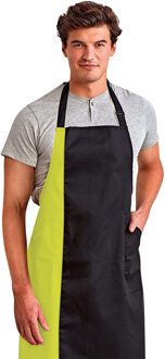 Premier Uniseks Contrast Werkkleding Slabberschort (Zwart/Kalk)