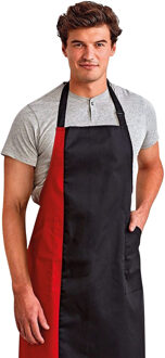 Premier Uniseks Contrast Werkkleding Slabberschort (Zwart / Rood) Zwart/rood