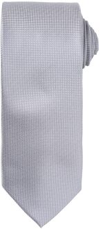 Premier Uniseks Micro Wafel Stropdas voor volwassenen (Zilver) - maat