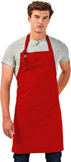Premier Unisex Calibre Heavy Cotton Canvas Bib Apron (Pakket van 2) (Rood) - One Size