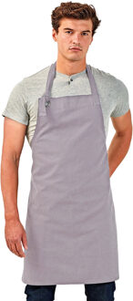 Premier Unisex Calibre Heavy Cotton Canvas Bib Apron (Pakket van 2) (Zilver) - One Size