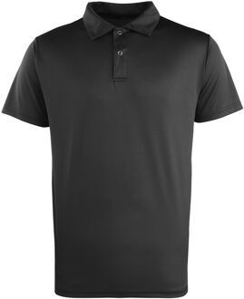 Premier Unisex Coolchecker Studded Plain Polo Shirt (Zwart) - 3XL