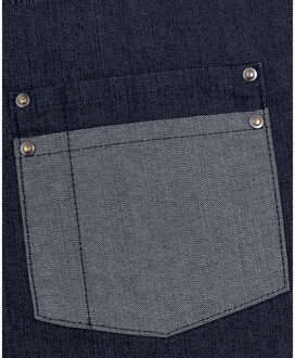 Premier Unisex Domein Contrast Denim Bib Schort (Indigo Denim) Indigoblauw - One Size