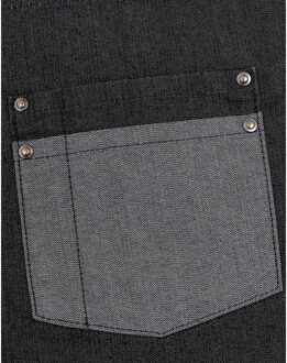 Premier Unisex Domein Contrast Denim Bib Schort (Zwarte denim) - One Size