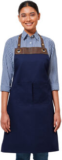 Premier Unisex Espresso Volwassenen Schort (Marine / Bruin) Navy/blauw