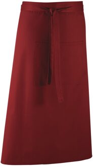 Premier Unisex Kleuren Barschort / Werkkleding (Lange Continentale Stijl) (Pakket van 2) (Bourgondië) Bourgogne - One Size
