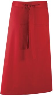 Premier Unisex Kleuren Barschort / Werkkleding (Lange Continentale Stijl) (Pakket van 2) (Rood)