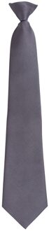 Premier Unisex volwassen kleuren modieuze effen Clip-On stropdas (Grijs) - One Size