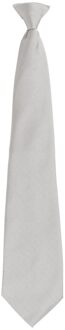 Premier Unisex volwassen kleuren modieuze effen Clip-On stropdas (Zilver) - maat
