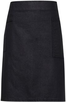 Premier Unisex Volwassenen Divisie Waxed Look Denim Waist Apron (Indigo/Bruin Denim) Donkerblauw