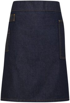 Premier Unisex Volwassenen Divisie Waxed Look Denim Waist Apron (Indigo Denim) Indigoblauw - One Size