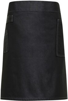 Premier Unisex Volwassenen Divisie Waxed Look Denim Waist Apron (Zwarte denim)