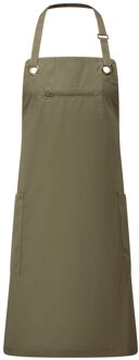 Premier Unisex Volwassenen Gerst Duurzaam Volledig Schort met Contraststiksel (Olijf/Kastanje) - One Size