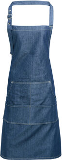 Premier Unisex Volwassenenschort met zakken (Blauwe Denim) Middelblauw - One Size