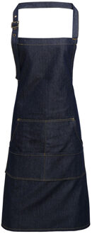 Premier Unisex Volwassenenschort met zakken (Indigo Denim) Indigoblauw - One Size