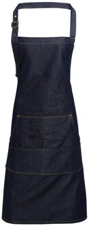 Premier Volledige schort in keperstof voor volwassenen (Indigo Denim) Indigoblauw - One Size