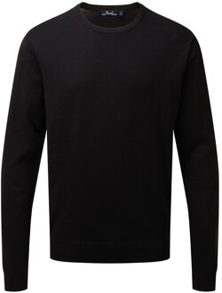 Premier Volwassenen Unisex Cotton Rich Crew Neck Sweater (Zwart) - XL